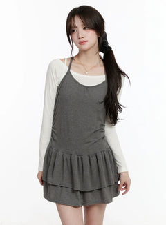 knit-dress-and-long-sleeve-top-set-cm510 / Dark gray