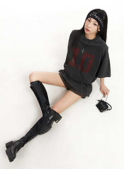 ten-graphic-oversize-t-shirt-ca516 / Dark gray