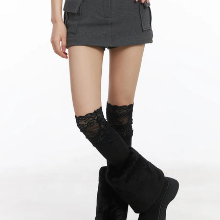 low-rise-fleece-skort-cj501 / Dark gray
