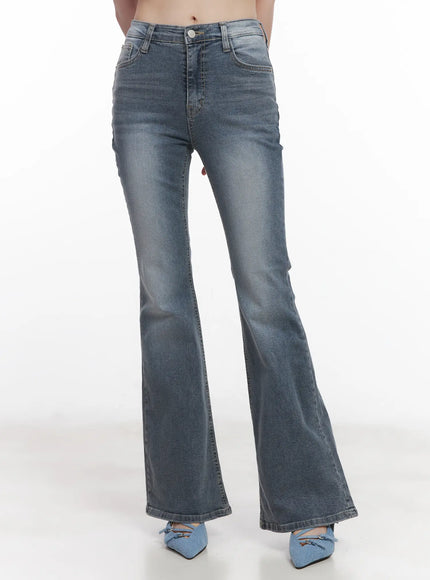 soyeon-flared-jeans-with-hip-pads-cu520 / Dark gray