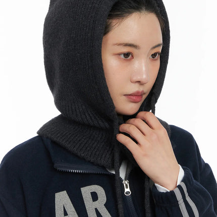 knit-button-balaclava-cd509 / Dark gray