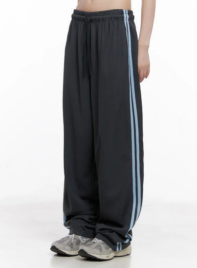 wide-leg-striped-track-pants-cg519 / Dark gray