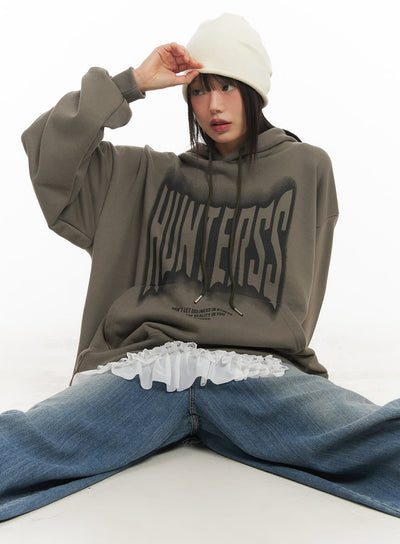 graphic-oversized-hoodie-cf519 / Dark green