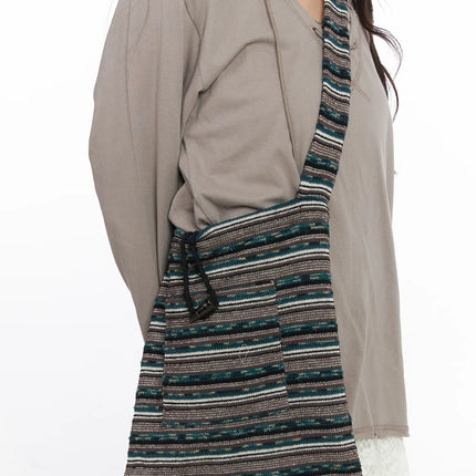 bohemian-knit-crossbody-bag-cj501 / Dark green