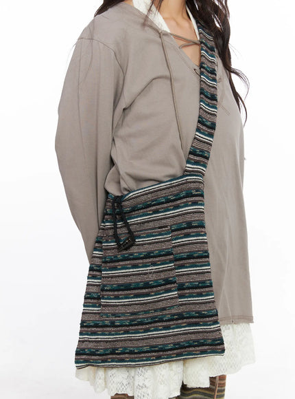 bohemian-knit-crossbody-bag-cj501 / Dark green