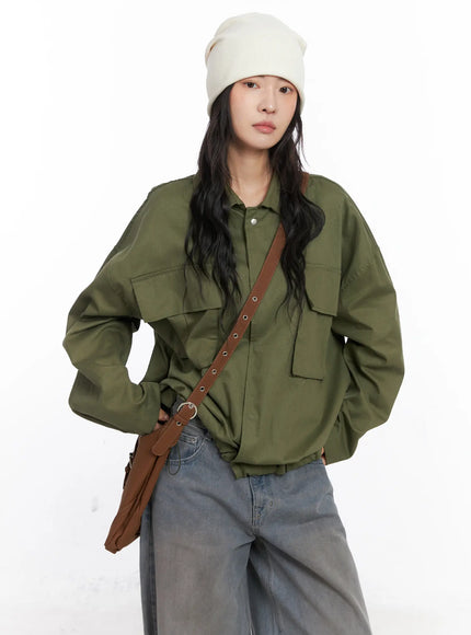 relaxed-fit-cargo-jacket-cc1809 / Dark green