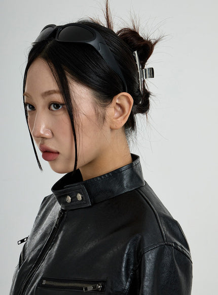 Silver Color Square Hair Claw CO26