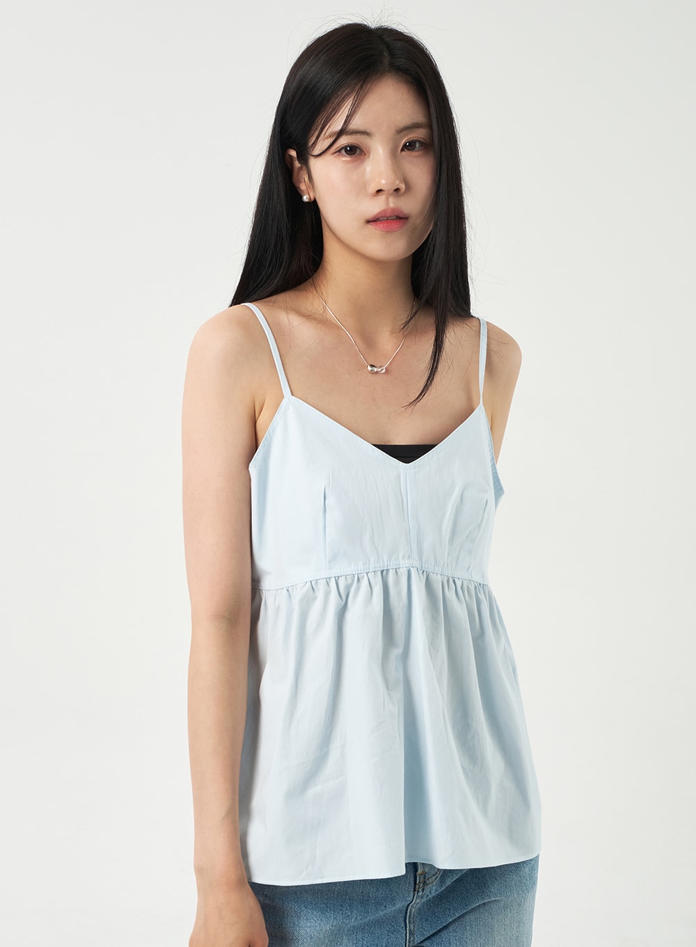 Cotton Cami with Frills at Shoulders