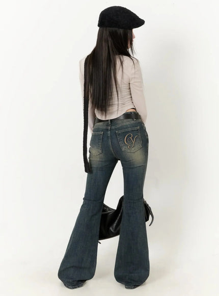 karla-vintage-logo-flare-jeans-io520