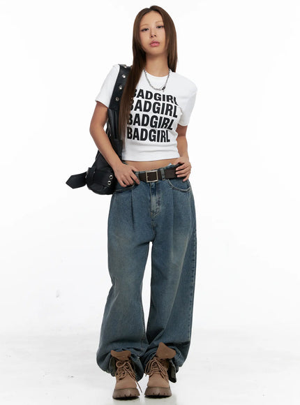 Aura Pleated Wide Jeans CS524