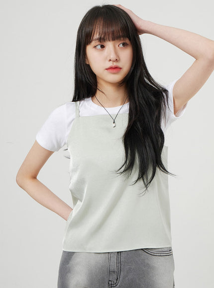 Satin Sleeveless Top OF327