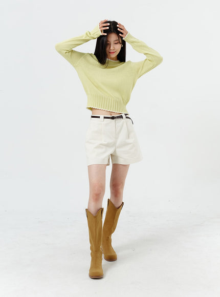 Wide Leg Cotton Shorts OM316