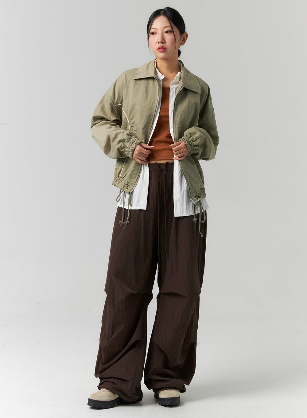 Wide Fit Parachute Cargo Trousers