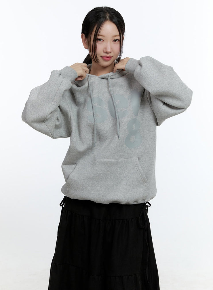 graphic-number-oversized-hoodie-cd424 / Gray