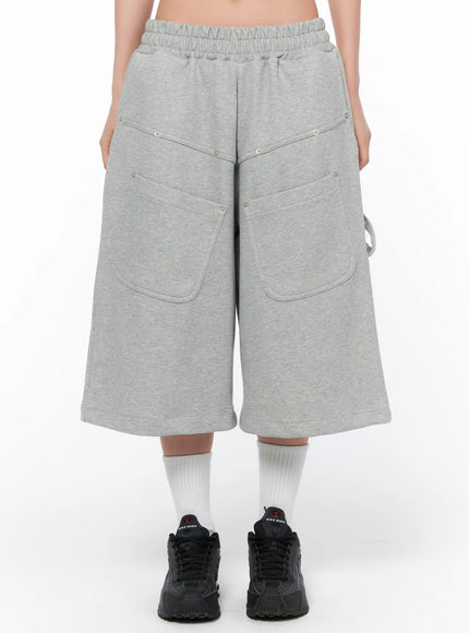 oversized-bermuda-sweat-shorts-ca515 / Gray