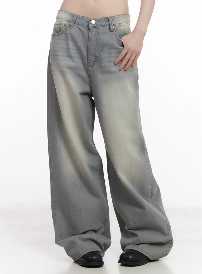 harin-washed-wide-leg-jeans-cu520 / Gray