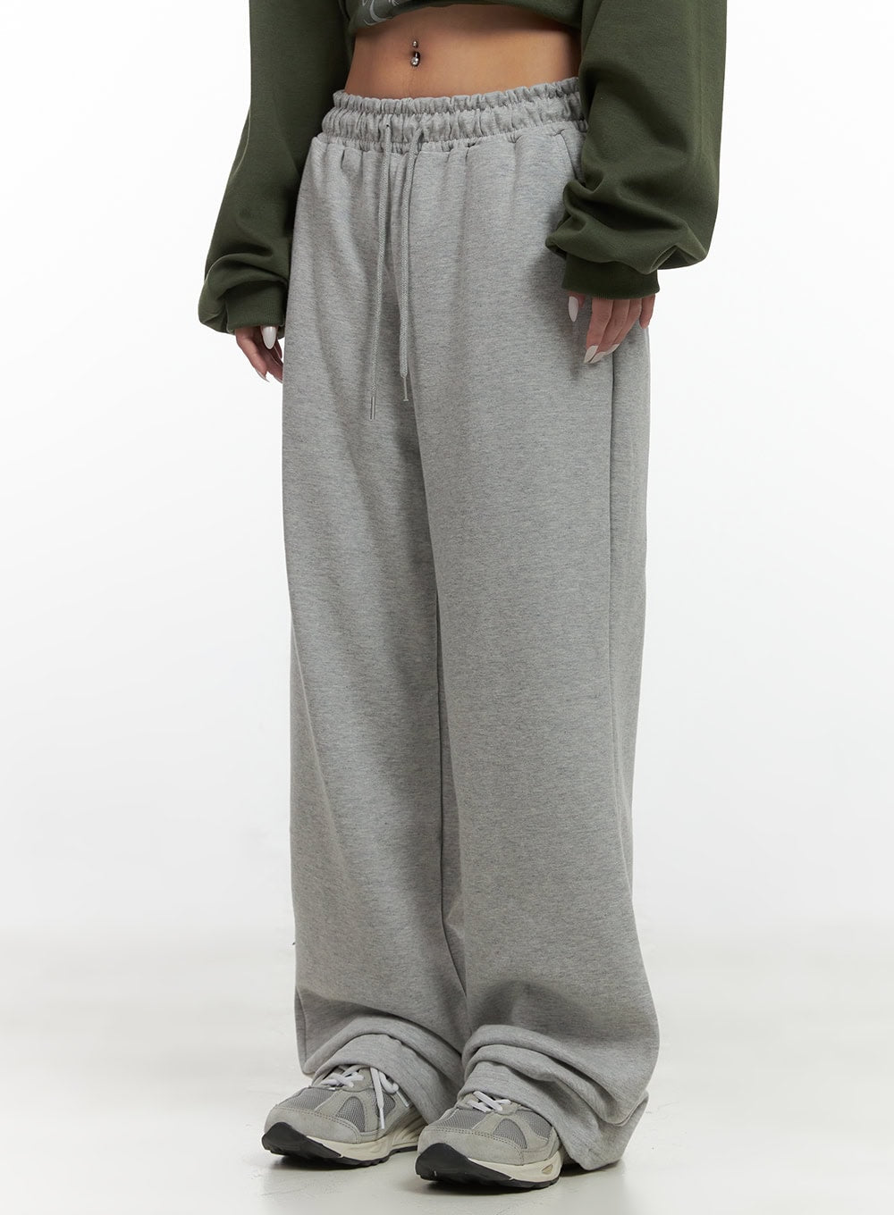 relaxed-fit-banded-cotton-sweatpants-cs426 / Gray