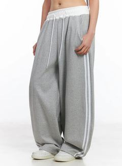 layered-two-tone-sweatpants-cf506-1 / Gray