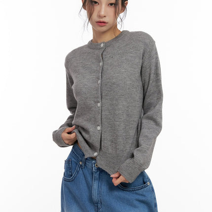 soft-knit-solid-cardigan-cn416 / Gray