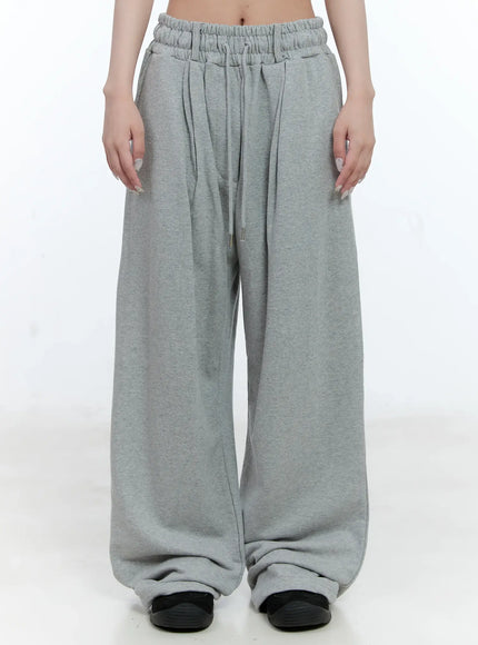 Cozy Pintuck Wide-Leg Sweatpants CG501