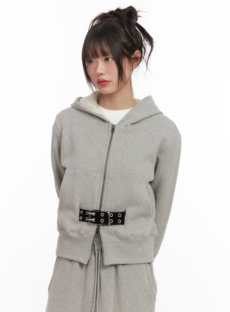 Long Sleeve Zip-Up Cropped Hoodie CJ506