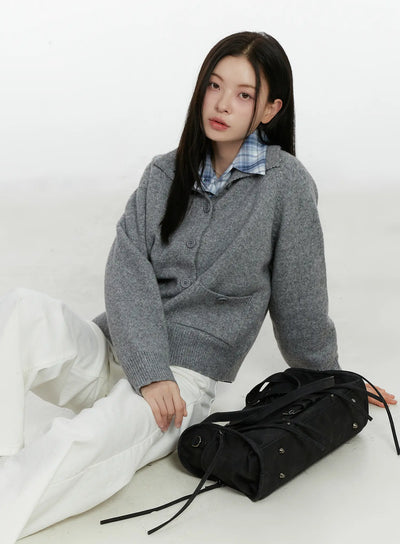 cozy-two-way-pocket-cardigan-f502 / Gray