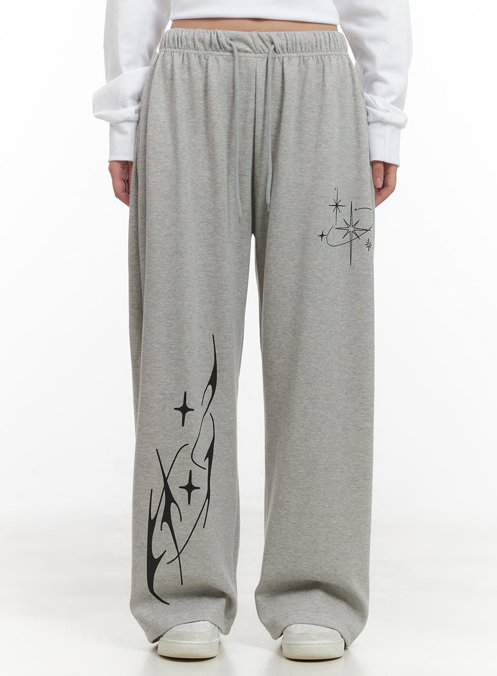 cozy-banded-graphic-sweatpants-cg423 / Gray