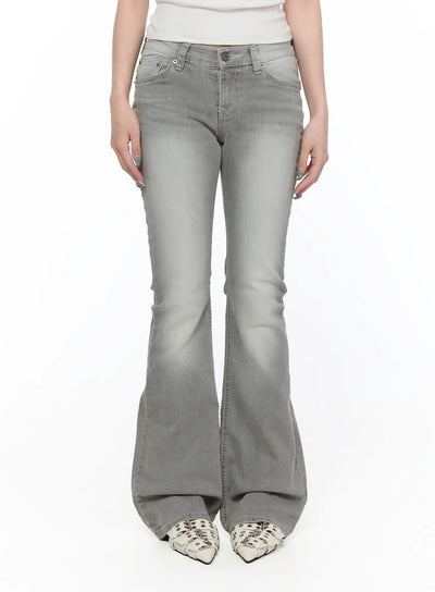 yareli-low-rise-flared-bootcut-jeans-ca520 / Gray