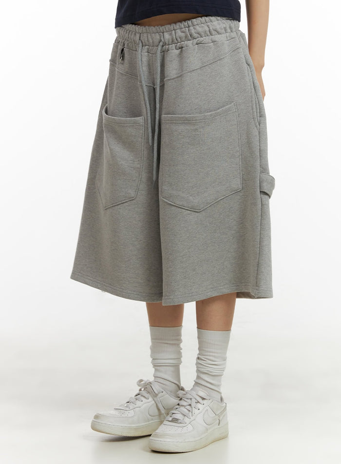 baggy-midi-sweat-shorts-cu413 / Gray