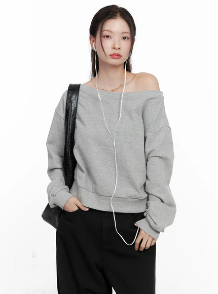 off-shoulder-sweatshirt-co503 / Gray