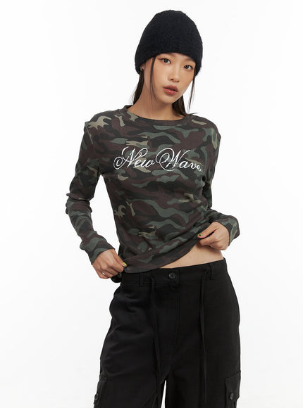 camo-chic-long-sleeve-tee-co424 / Green