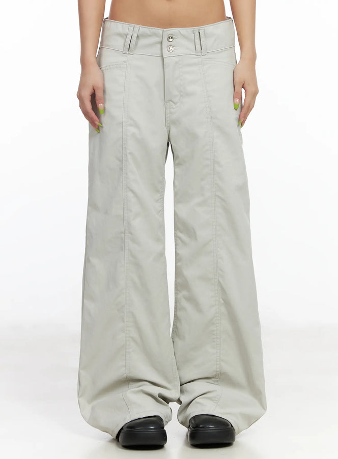 low-rise-wide-leg-pants-cf512 / Light beige