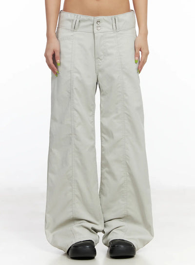 low-rise-wide-leg-pants-cf512 / Light beige