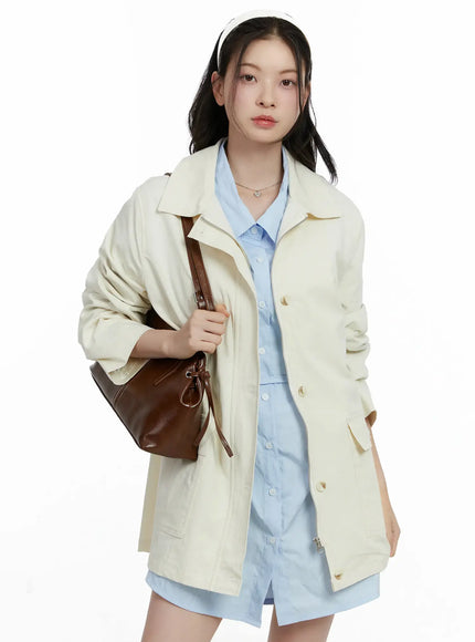 everyday-collar-jacket-j502 / Light beige