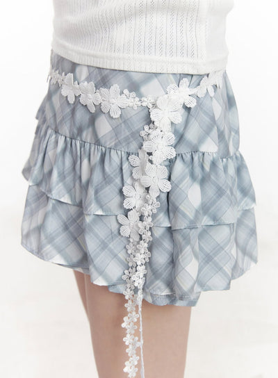 flower-lace-waist-belt-cy521 / White