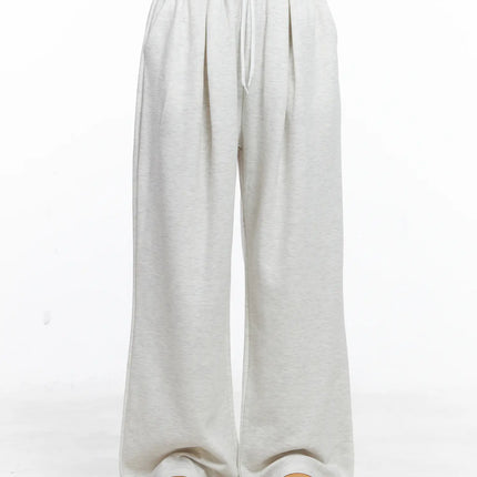 elastic-waist-pintuck-sweatpants-cs523 / Light beige