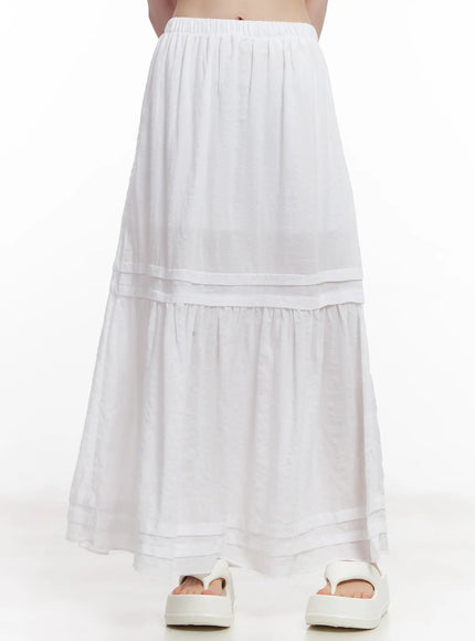 tiered-flowy-maxi-skirt-cu519 / White