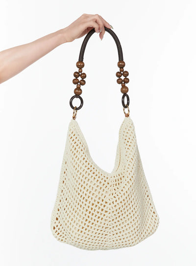bohemian-crochet-shoulder-bag-cy515 / Light beige