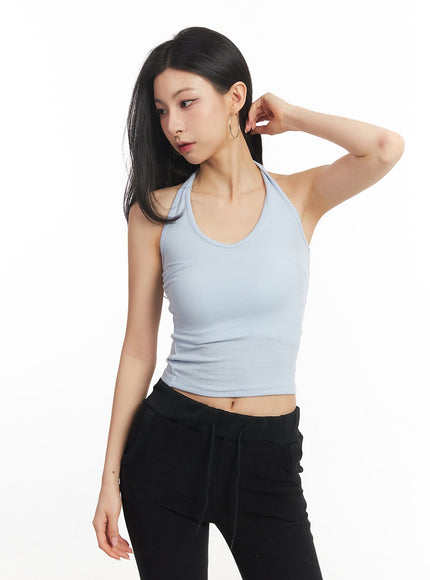 essential-halter-crop-tank-top-ca503 / Light blue
