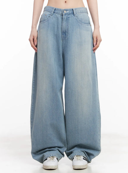rose-washed-baggy-jeans-cu511 / Light blue