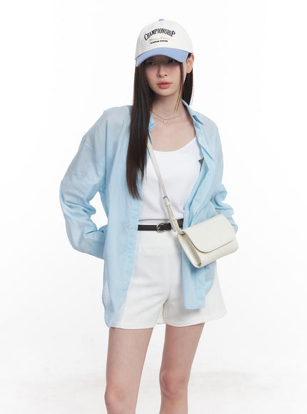 sheer-cotton-collared-shirt-cy515 / Light blue