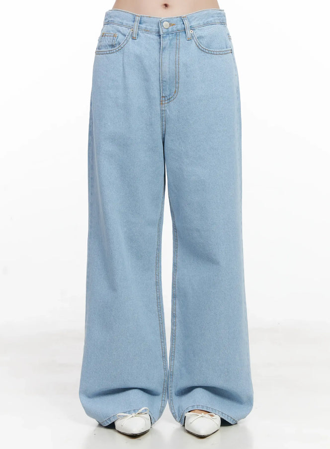 carmen-high-waist-wide-leg-denim-jeans-cl523 / Light blue