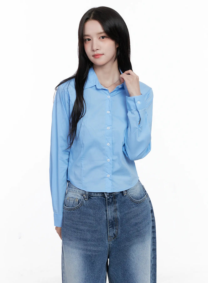 slim-fit-button-up-shirt-cs519 / Light blue