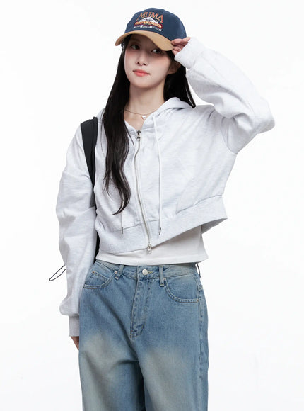 cropped-zip-up-hoodie-cs519 / Light gray