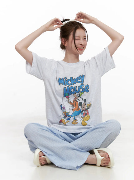 oversized-cartoon-graphic-tee-cl524 / Light gray