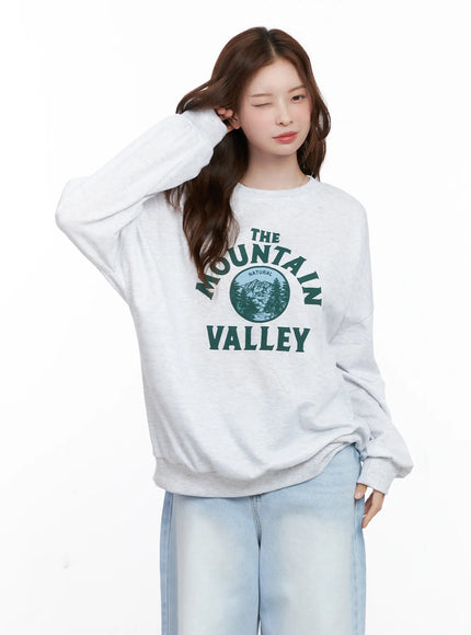 mountain-valley-graphic-crewneck-cg521 / Light gray