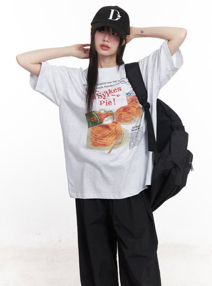 breakfast-mood-oversized-tee-cy521 / Light gray