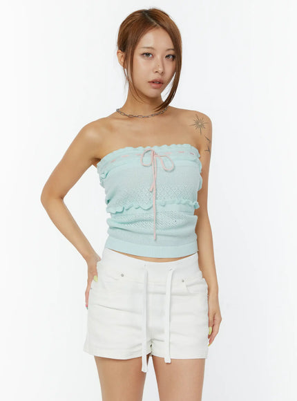 pastel-knit-strapless-top-cy520 / Mint