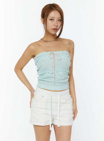 pastel-knit-strapless-top-cy520 / Mint
