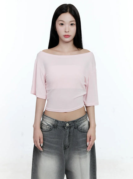 off-shoulder-crop-top-cg511 / Pink